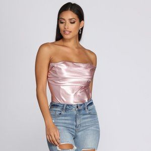 Windsor Satin Corset Crop